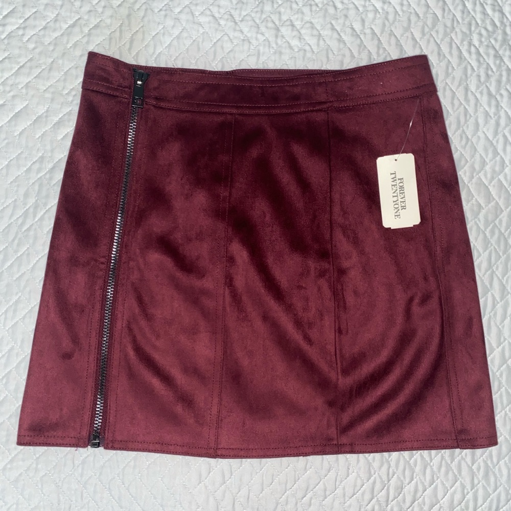 Forever 21 Velvet Zip Skirt
